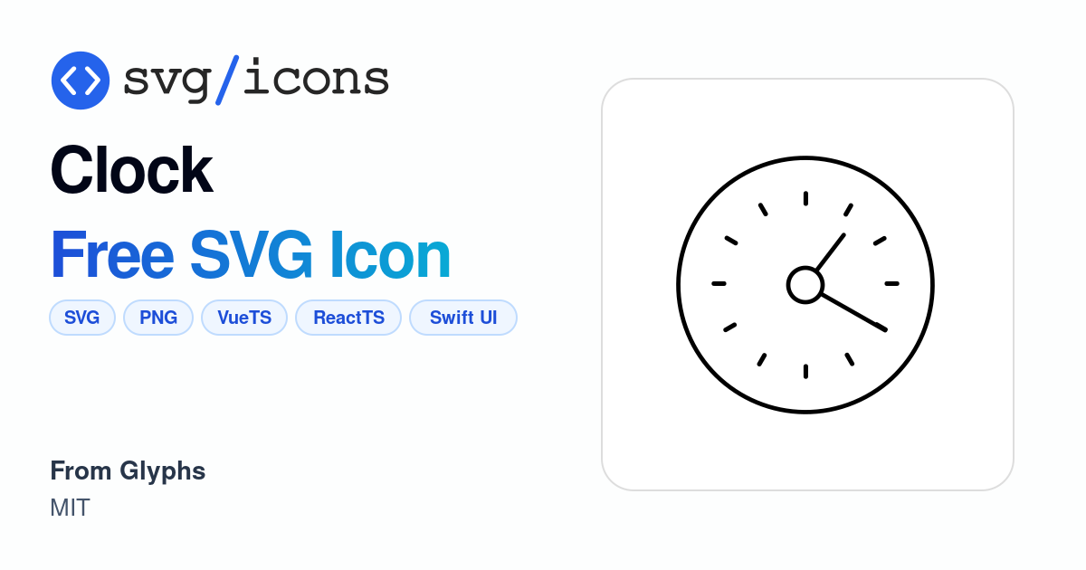 Clock SVG Icon - Free Clock PNG & SVG Download