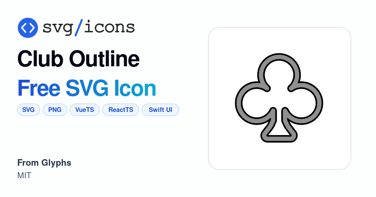 Club-outline SVG Icon - Free Club-outline PNG & SVG Download
