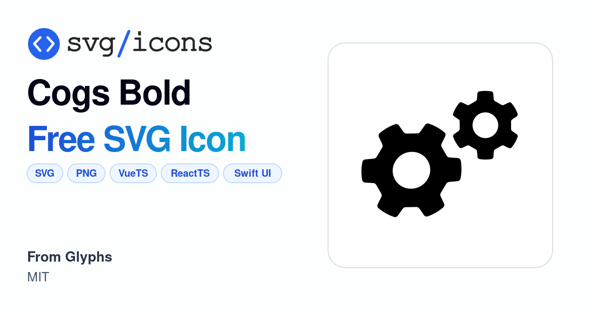 Cogs-bold SVG Icon - Free Cogs-bold PNG & SVG Download