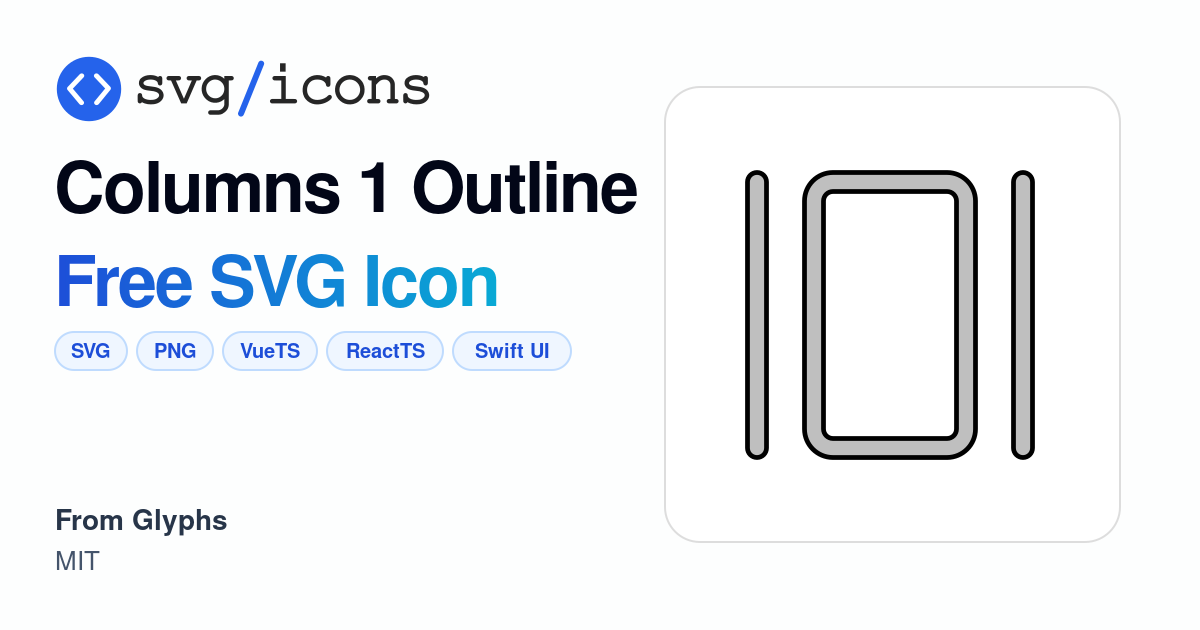 Columns-1-outline SVG Icon - Free Columns-1-outline PNG & SVG Download
