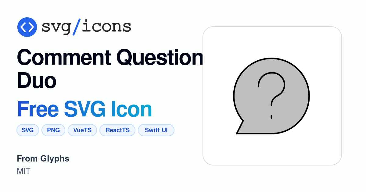 Comment-question-duo SVG Icon - Free Comment-question-duo PNG & SVG ...