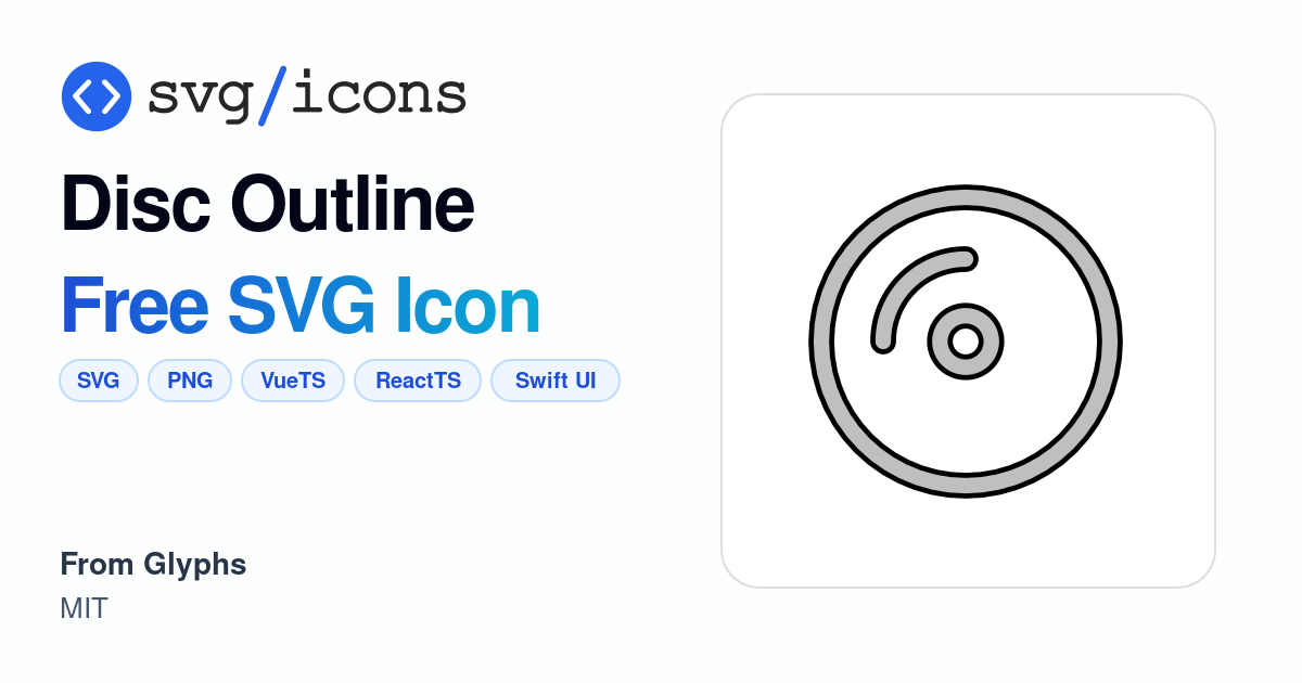 Disc-outline SVG Icon - Free Disc-outline PNG & SVG Download