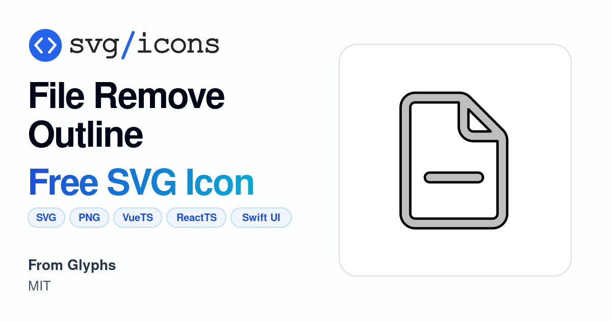 File-remove-outline SVG Icon - Free File-remove-outline PNG & SVG Download