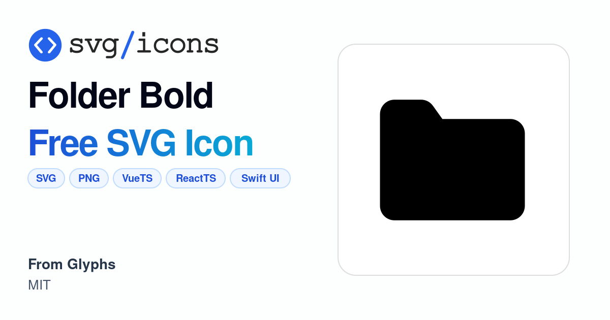 Folder-bold SVG Icon - Free Folder-bold PNG & SVG Download