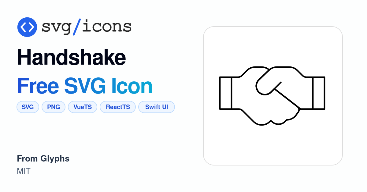 Handshake SVG Icon - Free Handshake PNG & SVG Download