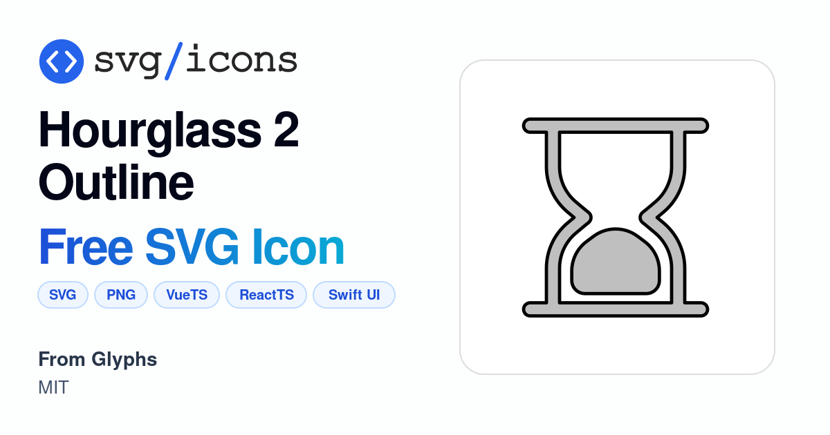 Hourglass-2-outline SVG Icon - Free Hourglass-2-outline PNG & SVG Download