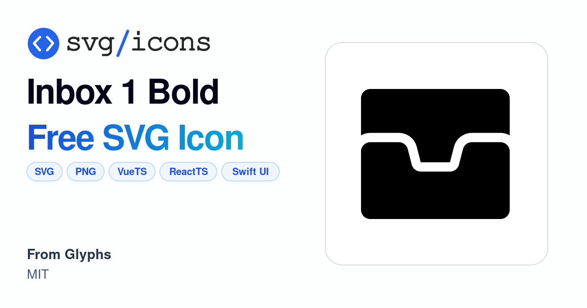 Inbox-1-bold SVG Icon - Free Inbox-1-bold PNG & SVG Download