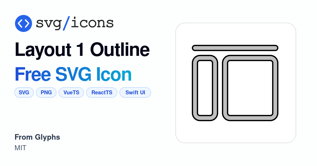 Layout-1-outline SVG Icon - Free Layout-1-outline PNG & SVG Download