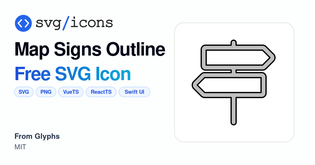 Map-signs-outline SVG Icon - Free Map-signs-outline PNG & SVG Download