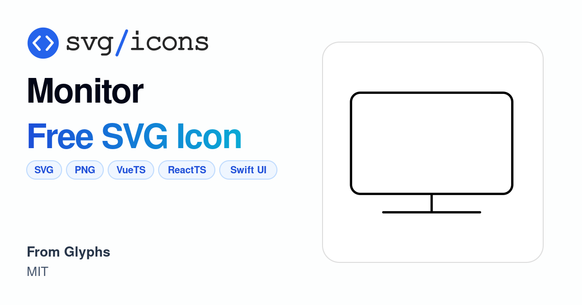 Monitor SVG Icon - Free Monitor PNG & SVG Download