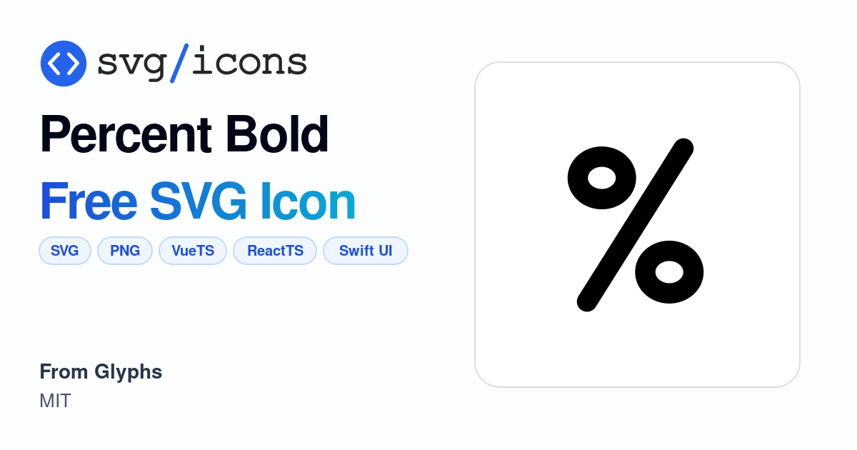 Percent-bold SVG Icon - Free Percent-bold PNG & SVG Download