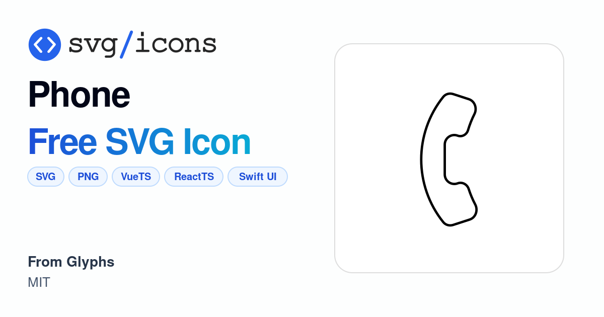 Phone SVG Icon - Free Phone PNG & SVG Download
