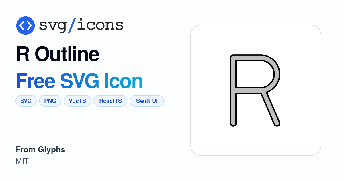 R-outline SVG Icon - Free R-outline PNG & SVG Download