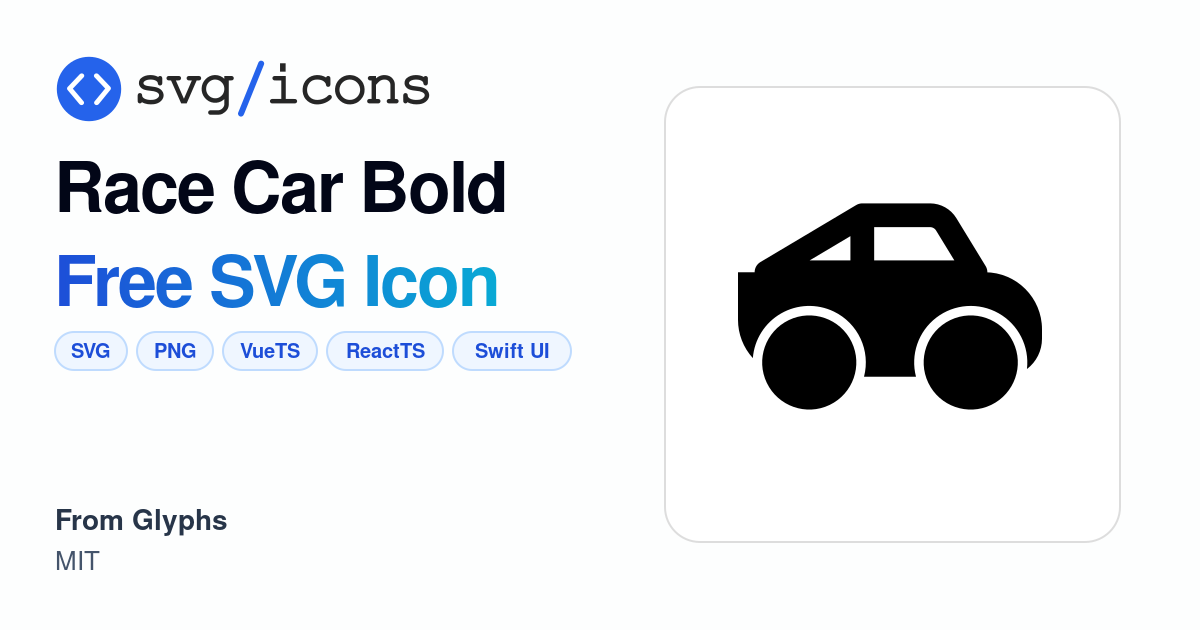 Race-car-bold SVG Icon - Free Race-car-bold PNG & SVG Download