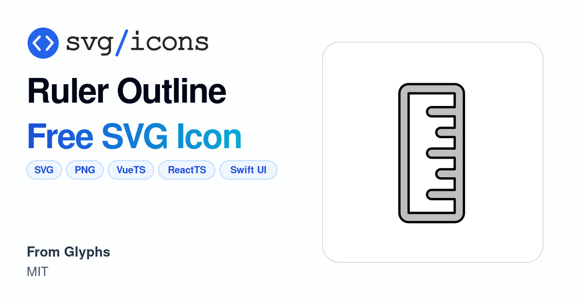 Ruler-outline SVG Icon - Free Ruler-outline PNG & SVG Download