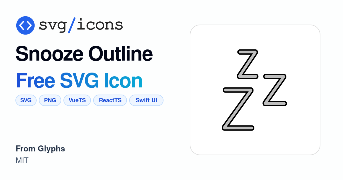 Snooze-outline SVG Icon - Free Snooze-outline PNG & SVG Download