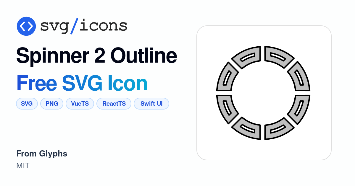 Spinner-2-outline SVG Icon - Free Spinner-2-outline PNG & SVG Download
