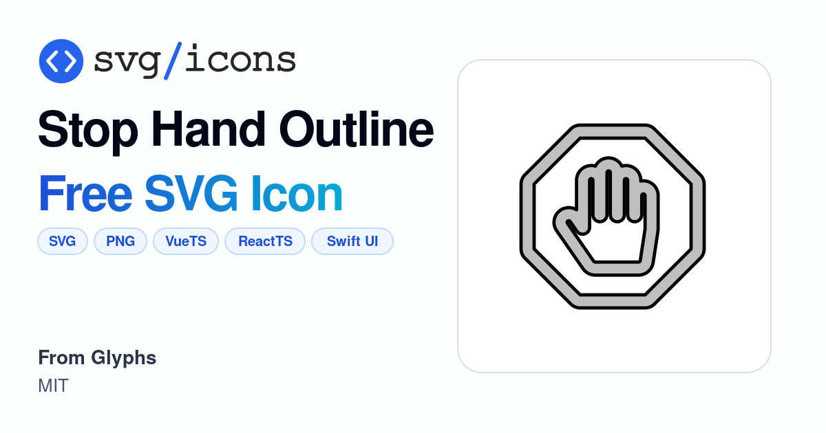 Stop-hand-outline SVG Icon - Free Stop-hand-outline PNG & SVG Download