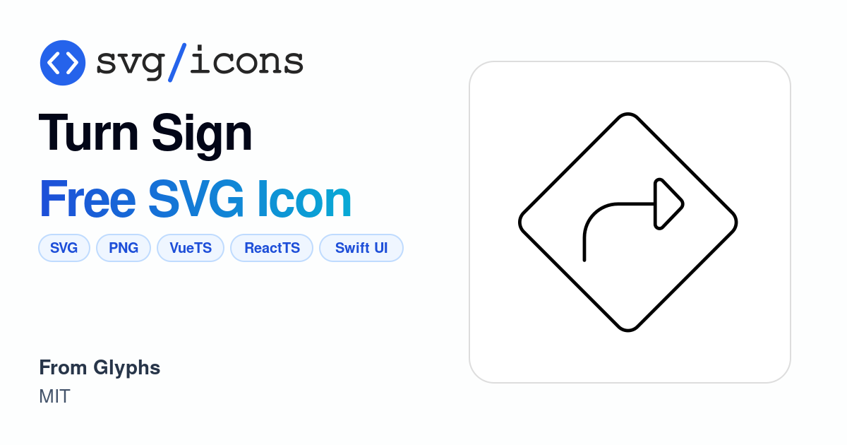 Turn-sign SVG Icon - Free Turn-sign PNG & SVG Download