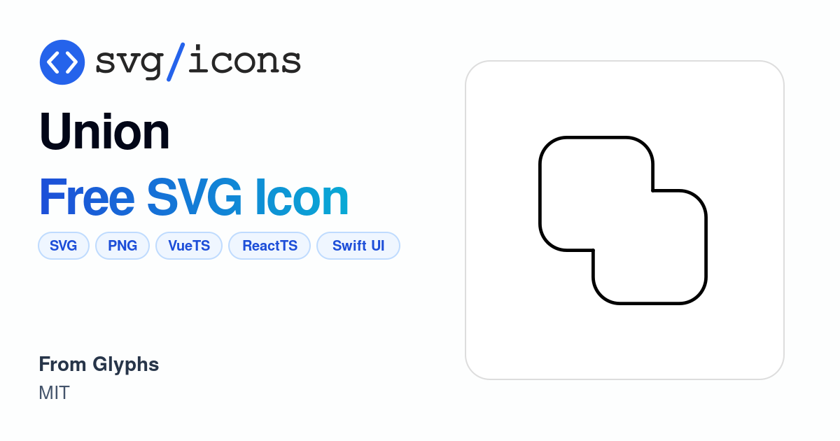 Union SVG Icon - Free Union PNG & SVG Download