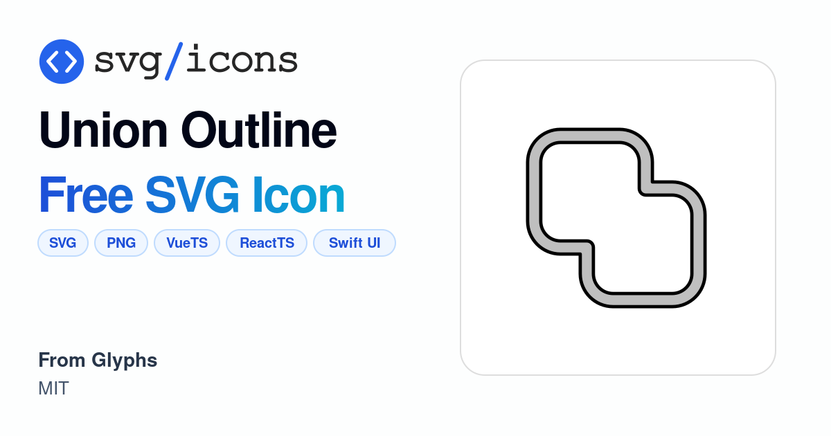 Union-outline SVG Icon - Free Union-outline PNG & SVG Download