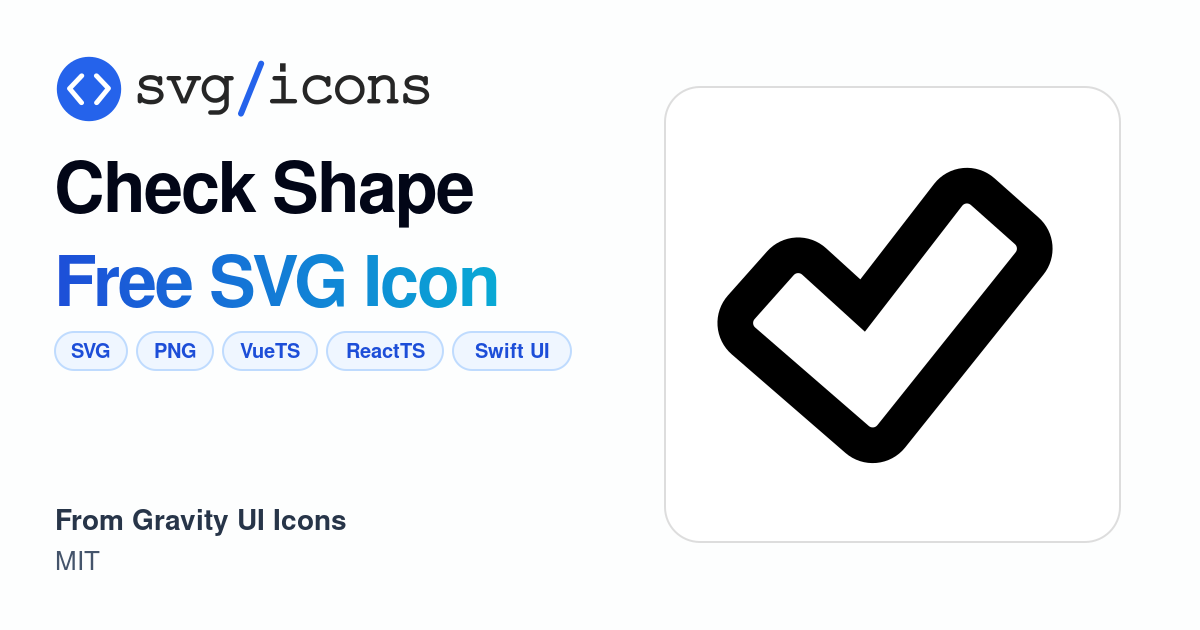 Check-shape SVG Icon - Free Check-shape PNG & SVG Download