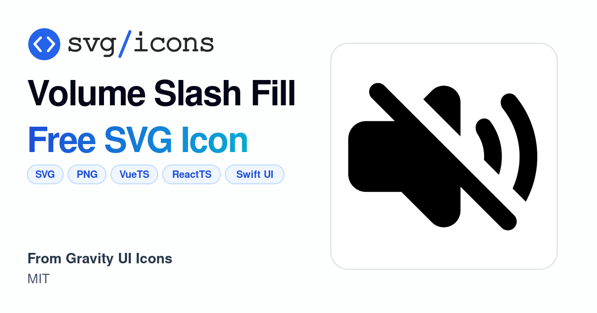 Volume-slash-fill SVG Icon - Free Volume-slash-fill PNG & SVG Download