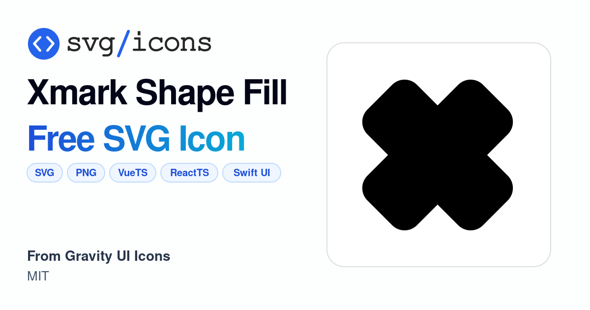 Xmark-shape-fill SVG Icon - Free Xmark-shape-fill PNG & SVG Download