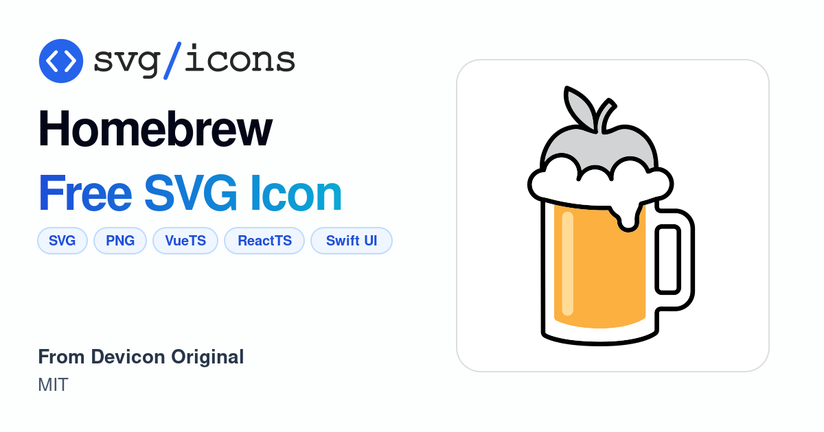 Homebrew SVG Icon - Free Homebrew PNG & SVG Download