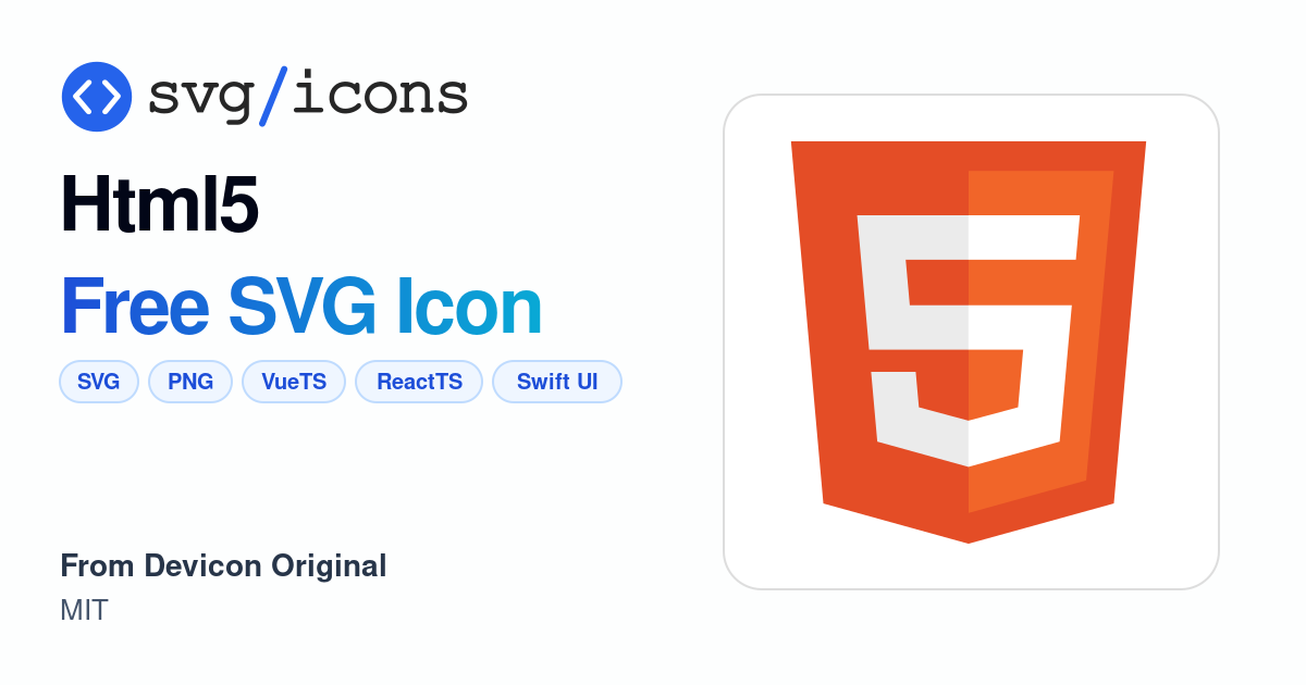 Html5 SVG Icon - Free Html5 PNG & SVG Download