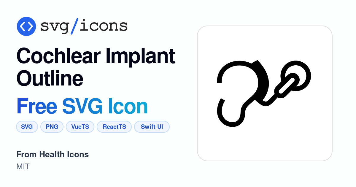 Cochlear-implant-outline SVG Icon - Free Cochlear-implant-outline PNG ...