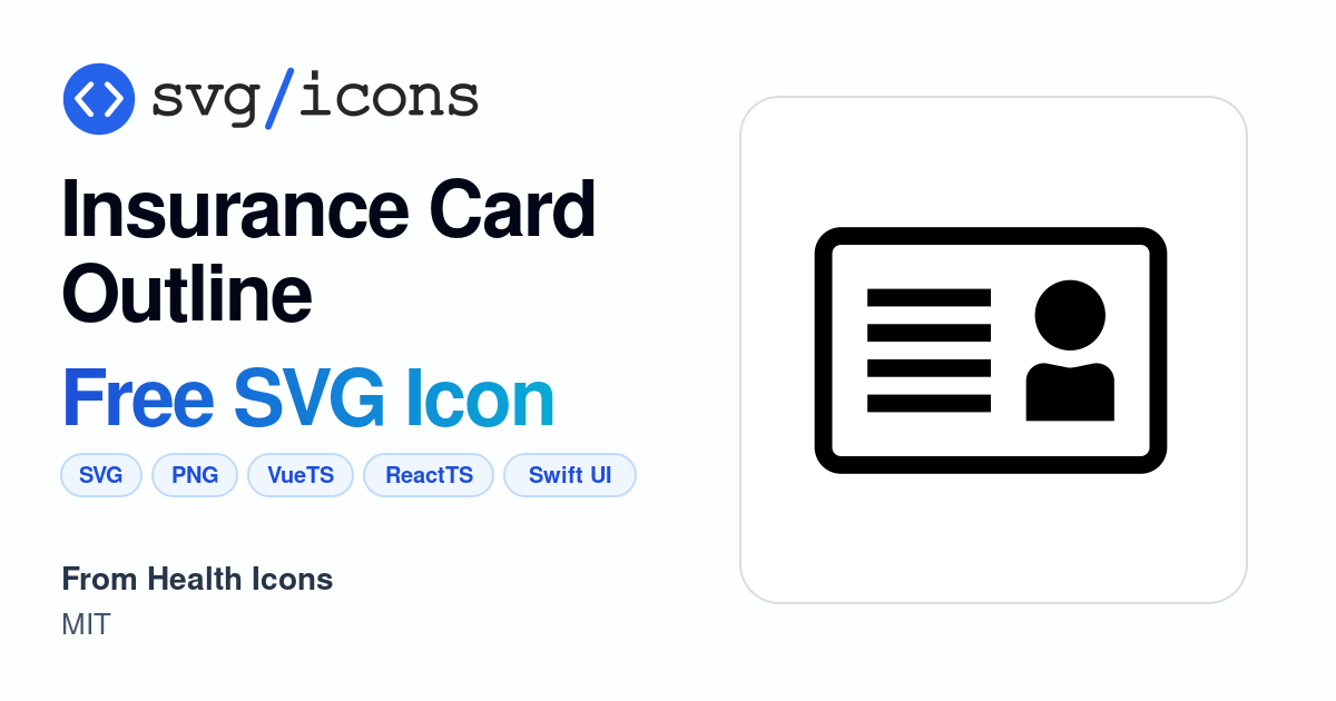 Insurance-card-outline SVG Icon - Free Insurance-card-outline PNG & SVG ...