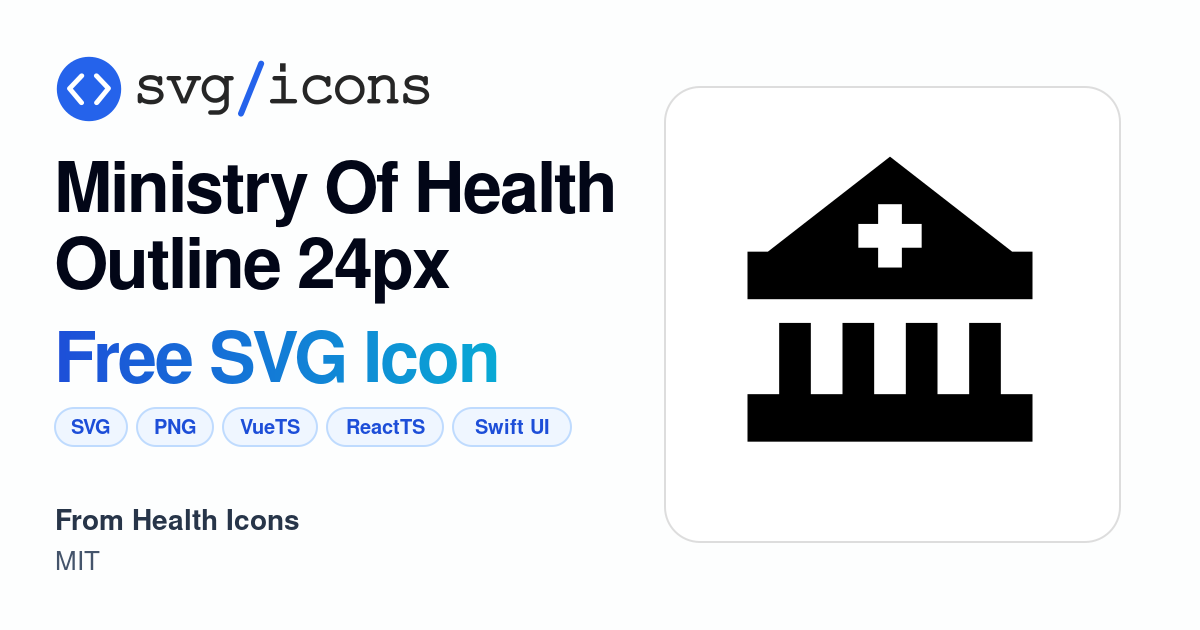 Ministry-of-health-outline-24px SVG Icon - Free Ministry-of-health ...