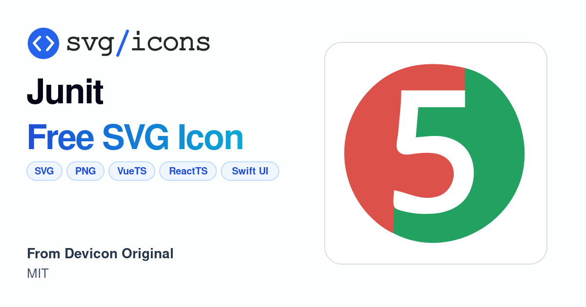 Junit SVG Icon - Free Junit PNG & SVG Download