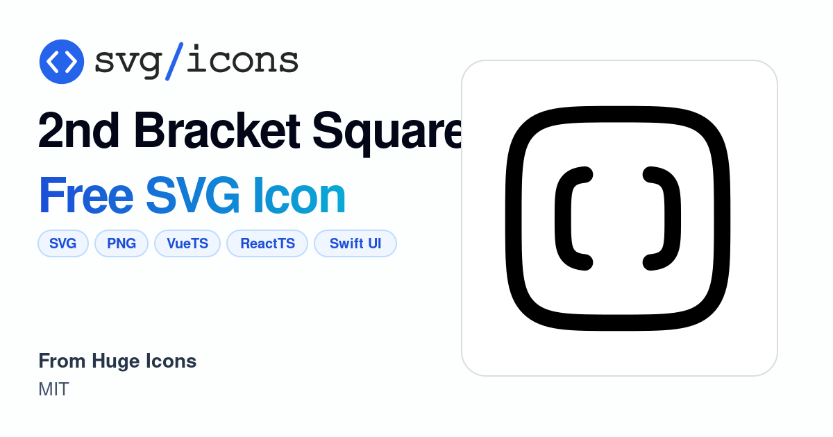 2nd-bracket-square SVG Icon - Free 2nd-bracket-square PNG & SVG Download