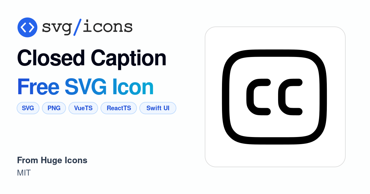 Closed-caption SVG Icon - Free Closed-caption PNG & SVG Download
