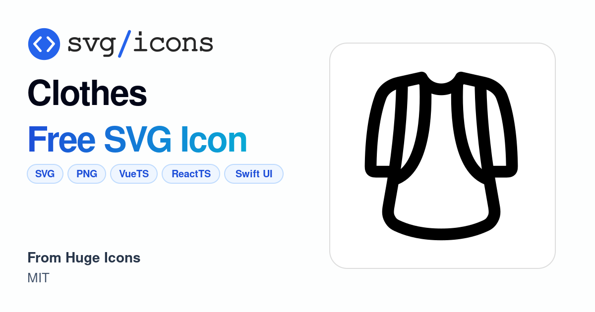 Clothes SVG Icon - Free Clothes PNG & SVG Download