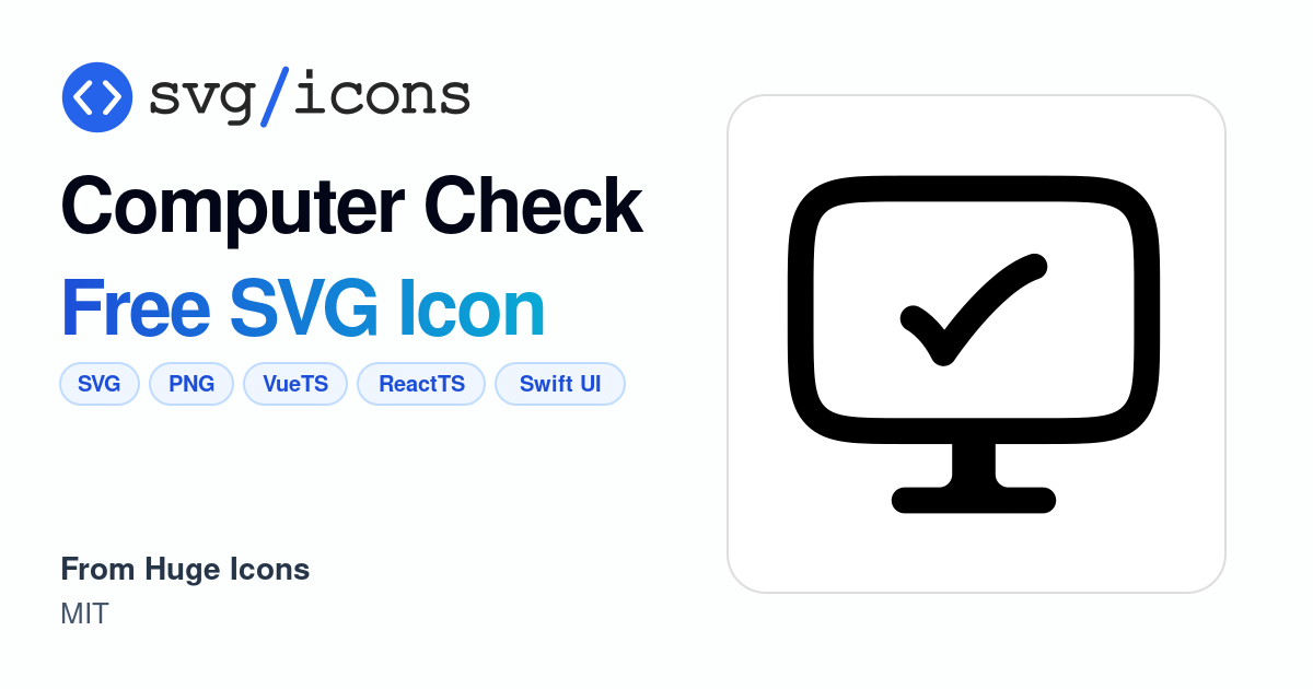 Computer-check SVG Icon - Free Computer-check PNG & SVG Download