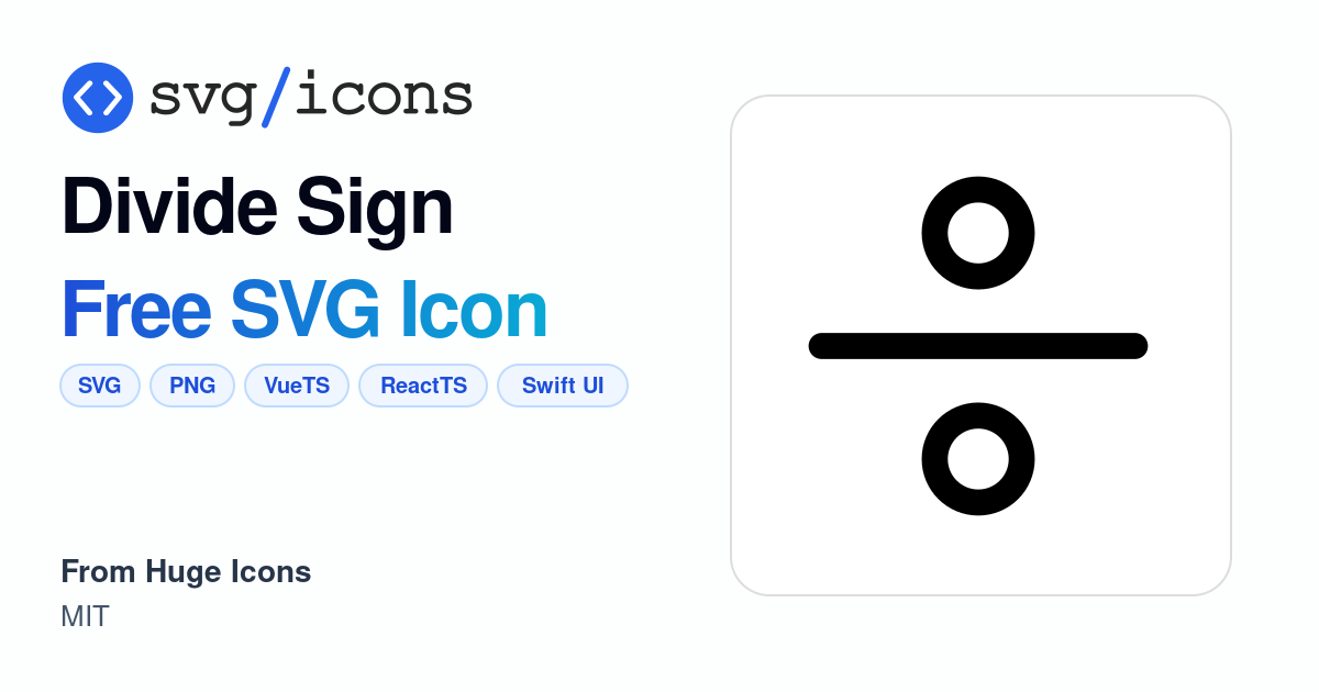 Divide-sign SVG Icon - Free Divide-sign PNG & SVG Download