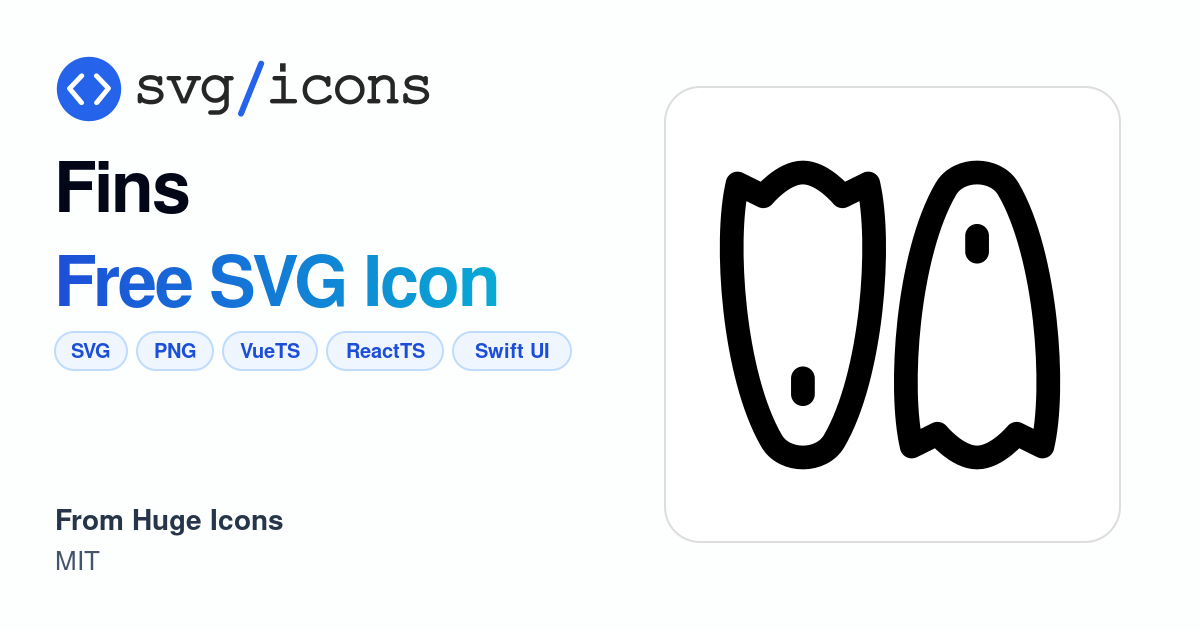 Fins SVG Icon - Free Fins PNG & SVG Download