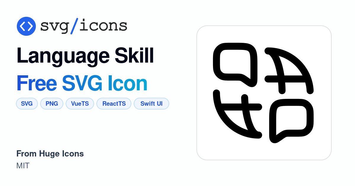 Language-skill SVG Icon - Free Language-skill PNG & SVG Download