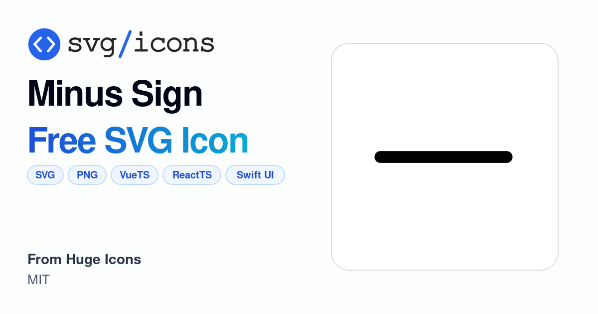 Minus-sign SVG Icon - Free Minus-sign PNG & SVG Download