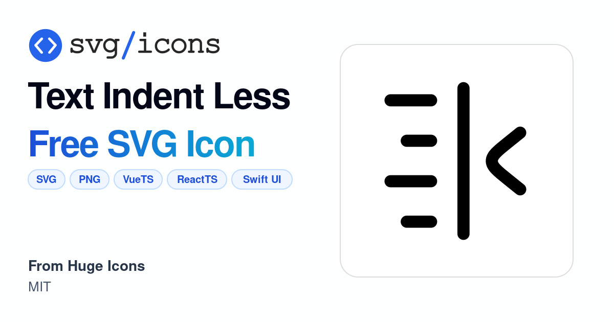 Text-indent-less SVG Icon - Free Text-indent-less PNG & SVG Download