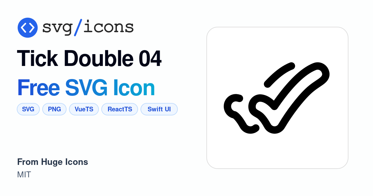 Tick-double-04 SVG Icon - Free Tick-double-04 PNG & SVG Download