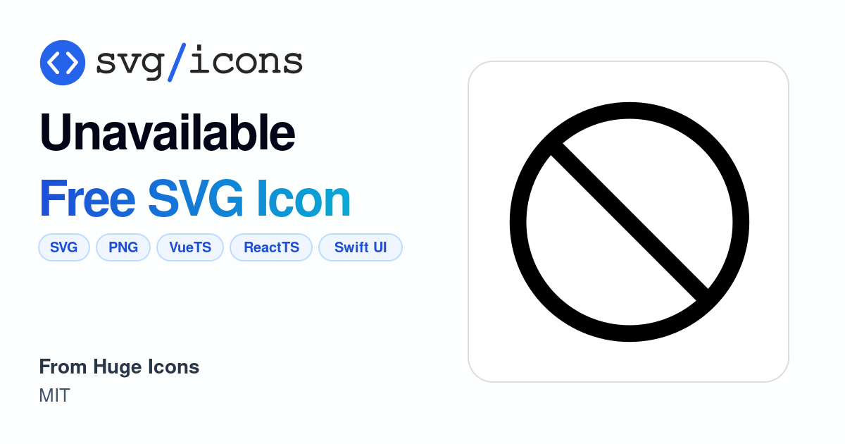 Unavailable SVG Icon - Free Unavailable PNG & SVG Download