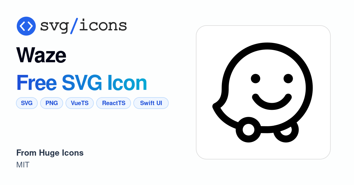 Waze SVG Icon - Free Waze PNG & SVG Download