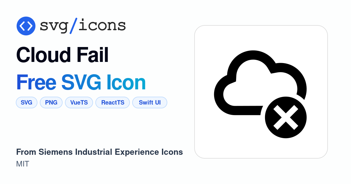 Cloud-fail SVG Icon - Free Cloud-fail PNG & SVG Download