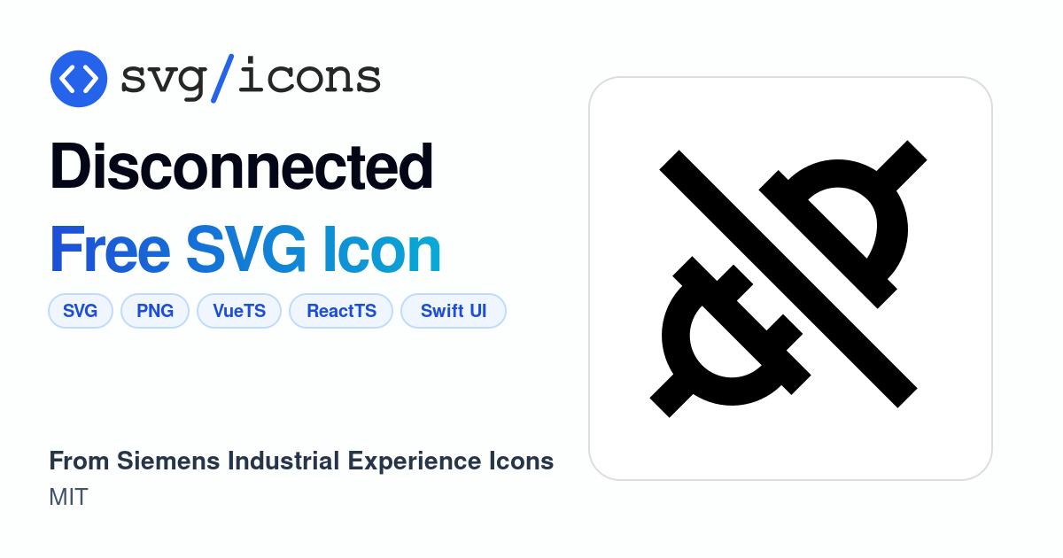 Disconnected SVG Icon - Free Disconnected PNG & SVG Download