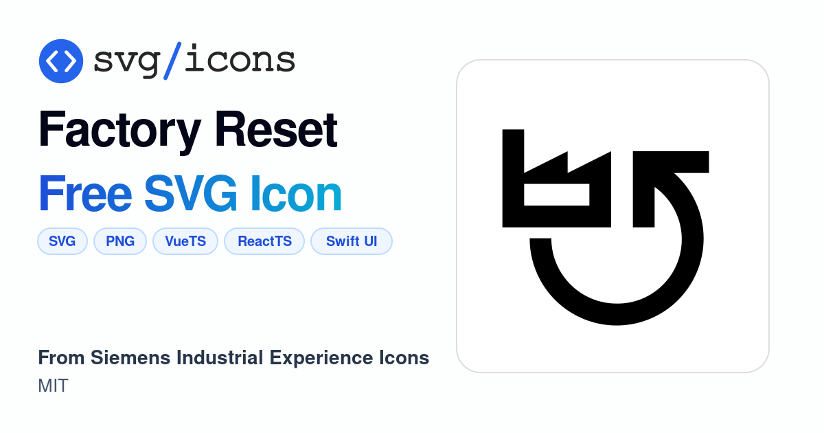 Factory-reset SVG Icon - Free Factory-reset PNG & SVG Download