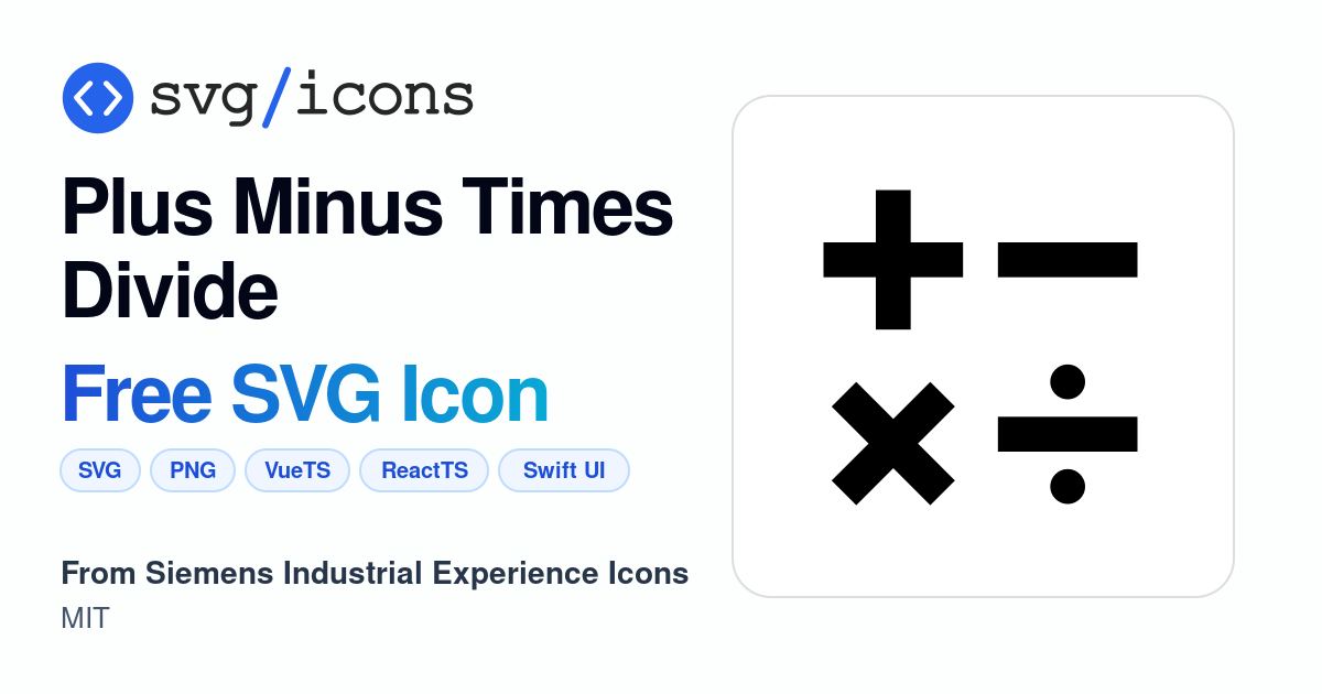 Plus-minus-times-divide SVG Icon - Free Plus-minus-times-divide PNG ...